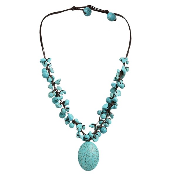 Shop Handmade Clusters Howlite Oval Pendant Necklace (Thailand) - On ...
