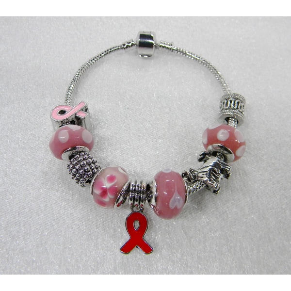 Cancer Awarness Charm Bracelet Bracelets