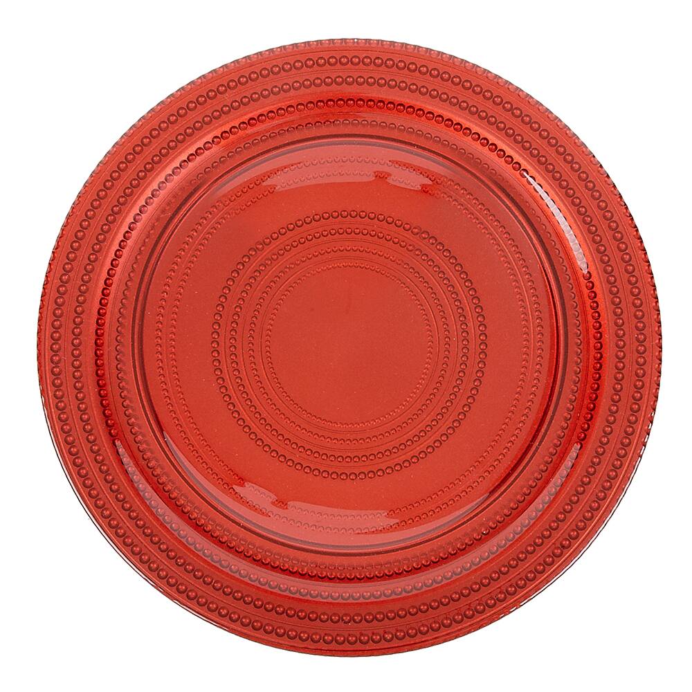 IMPULSE! 'Dot' Red Charger 4-piece Plate Set