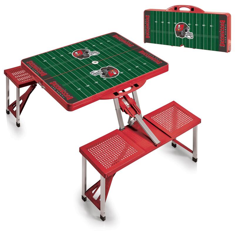 Picnic Time's Portable NFL Picnic Table - Tampa Bay Buccaneers(Black)