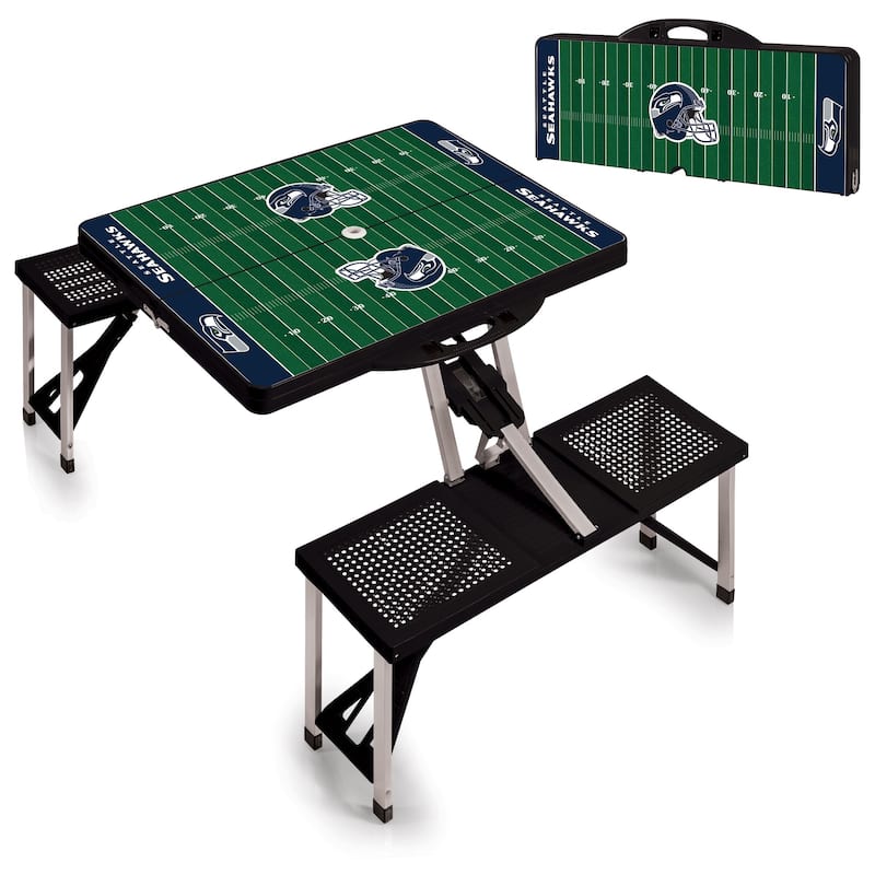 Picnic Time's Portable NFL Picnic Table - Seattle Seahawks(Black)