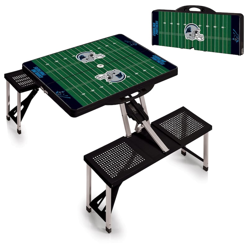 Picnic Time's Portable NFL Picnic Table - Carolina Panthers(Black)