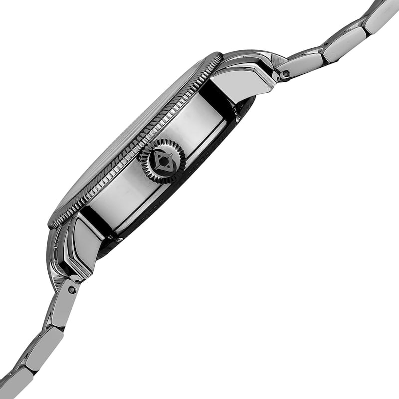 Akribos XXIV Men's Stainless Mechanical Skeleton Silver-Tone Watch