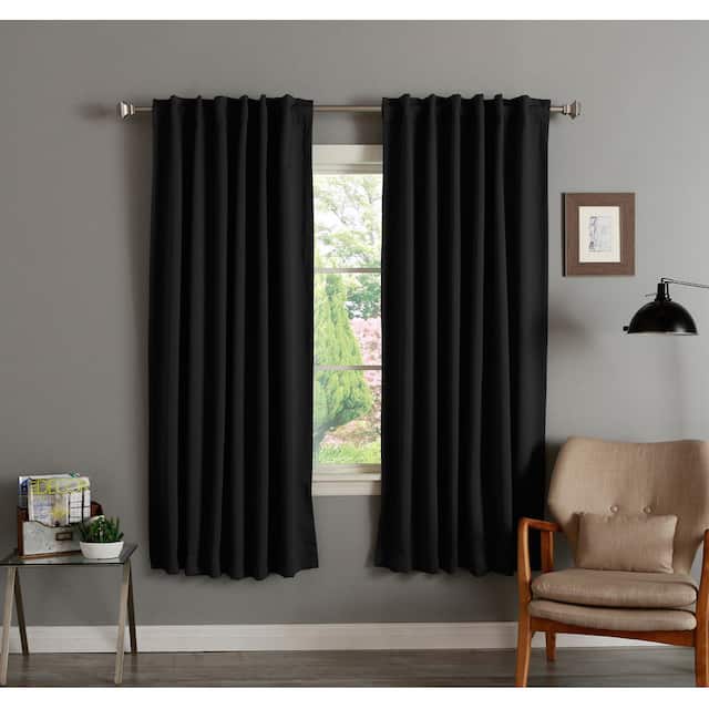 Aurora Home Insulated 72-inch Thermal Blackout Curtain Panel Pair - 52 x 72 - Black
