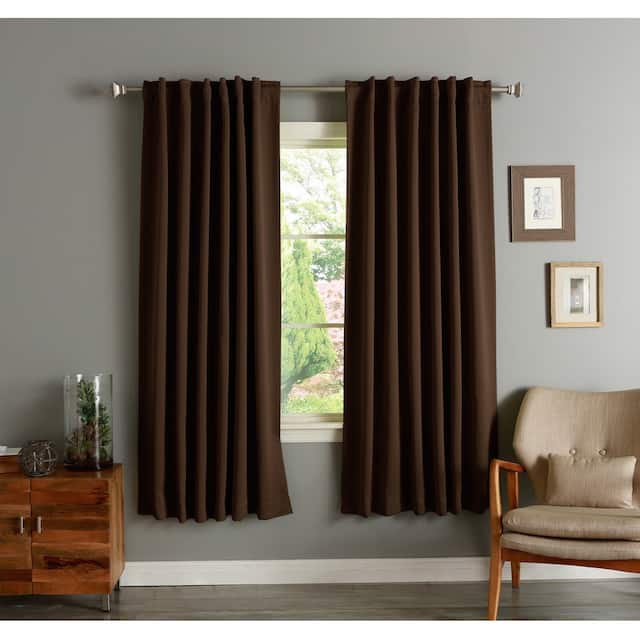 Aurora Home Insulated 72-inch Thermal Blackout Curtain Panel Pair - 52 x 72 - Chocolate