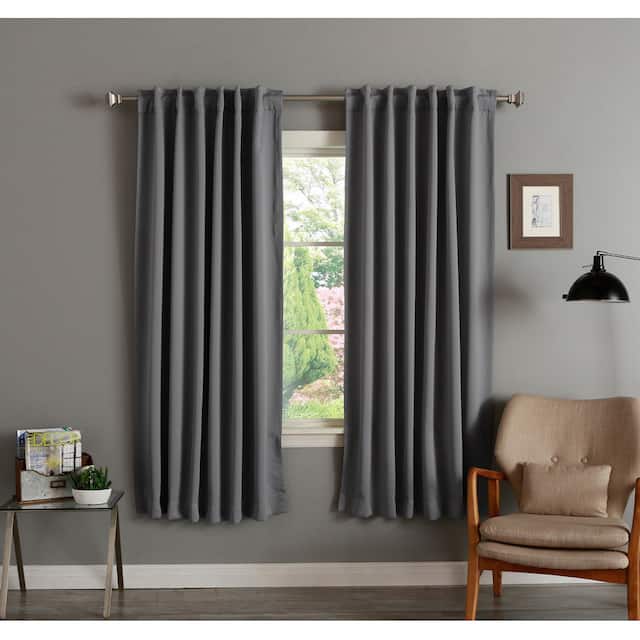 Aurora Home Insulated 72-inch Thermal Blackout Curtain Panel Pair - 52 x 72 - Grey