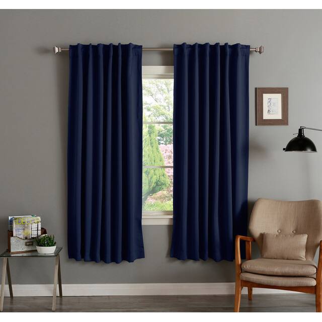 Aurora Home Insulated 72-inch Thermal Blackout Curtain Panel Pair - 52 x 72 - Navy