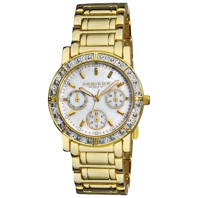 Akribos XXIV Women's Goldtone Crystal Multifunction Bracelet Watch