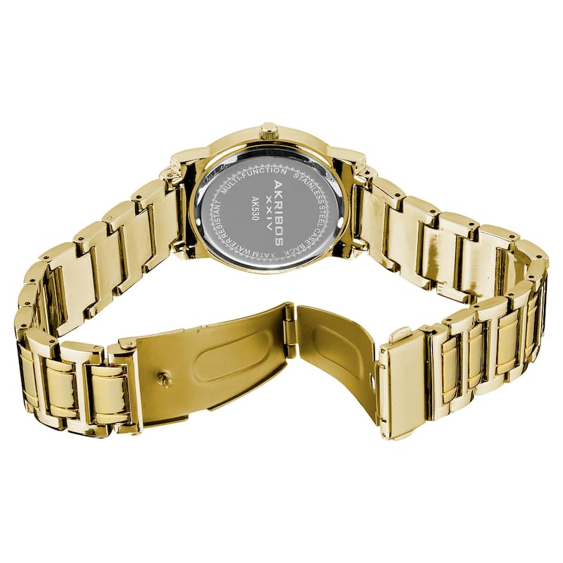 Akribos XXIV Women's Goldtone Crystal Multifunction Bracelet Watch