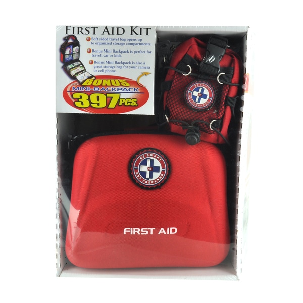 First Aid Travel Kit with Mini Backpack (397 pieces)  