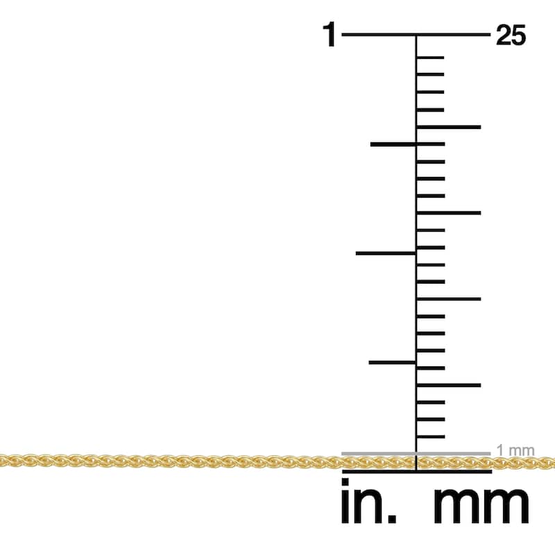 10k Yellow Gold Round Wheat Chain (16-24 inch)