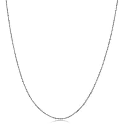 10k White Gold 16-24-inch Round Wheat Chain