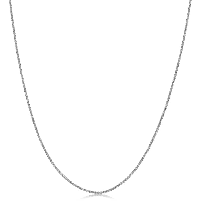 10k White Gold 16-24-inch Round Wheat Chain