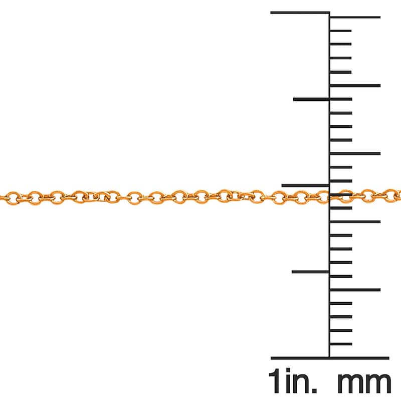 Fremada 18k Pink Gold 1 millimeter Round Cable Chain (18 inches)
