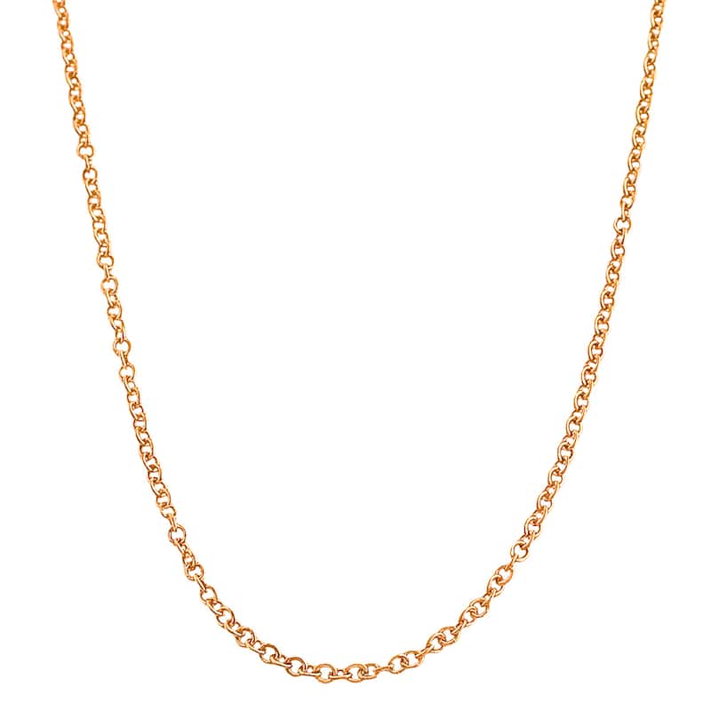 Fremada 18k Pink Gold 1 millimeter Round Cable Chain (18 inches)