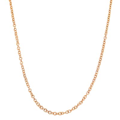 Fremada 18k Pink Gold 1 millimeter Round Cable Chain (18 inches)