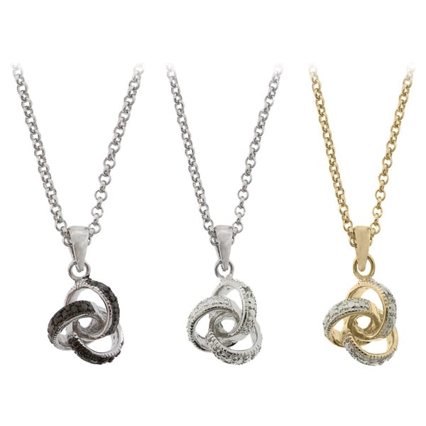 Shop Sterling Silver Diamond Accent Love Knot Necklace by Finesque On