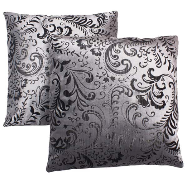 Abbyson Living Composure 18inch Silver/ Black Decorative Pillows (Set
