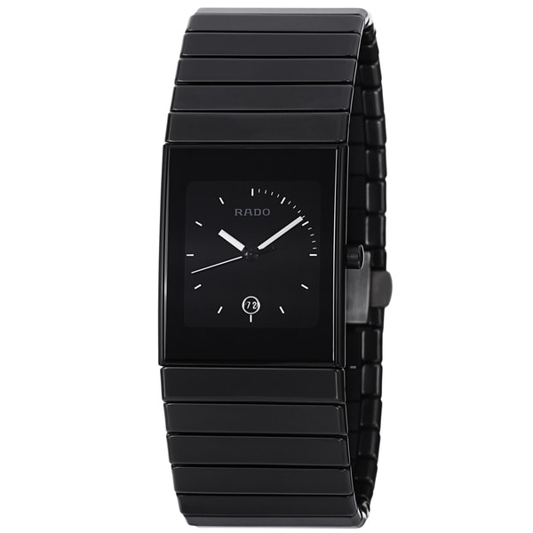 Rado Men's 'Ceramica' Black Dial Black Ceramic Bracelet Quartz Watch Rado Men's Rado Watches