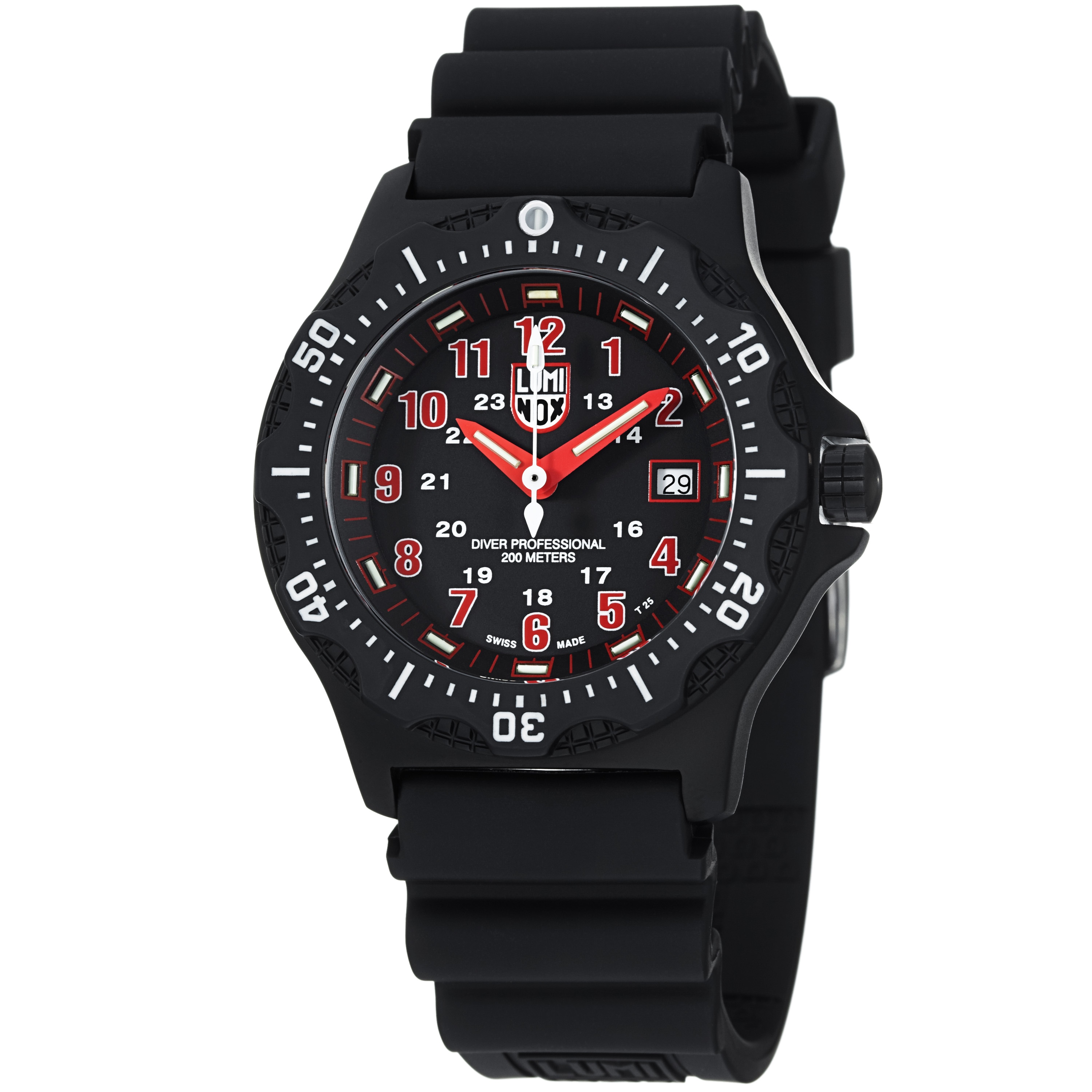 Luminox Mens OPS Black Dial Black Rubber Strap Quartz Watch MSRP $