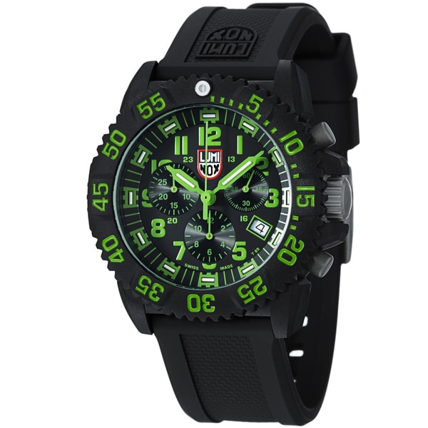 Luminox Men's 'Colormark' Black Dial Chronograph Quartz Strap Watch Luminox Men's Luminox Watches