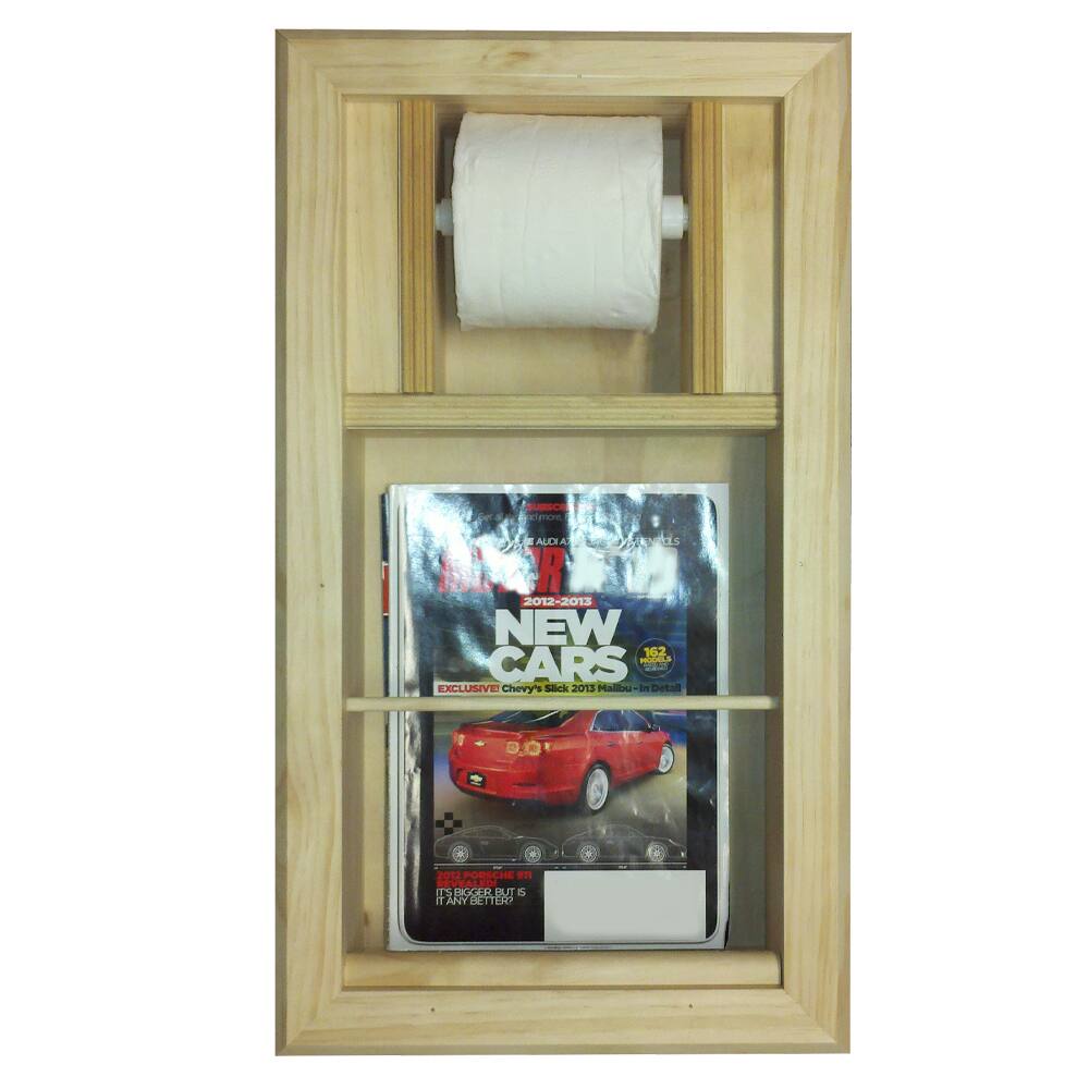 Bevel Frame Recessed Magazine Rack/ Toilet Paper Holder Combo