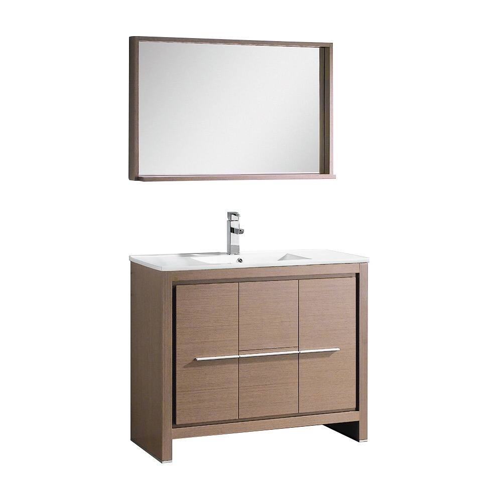 Fresca Allier 40-inch Grey Oak Modern Bathroom Vanity with Mirror
