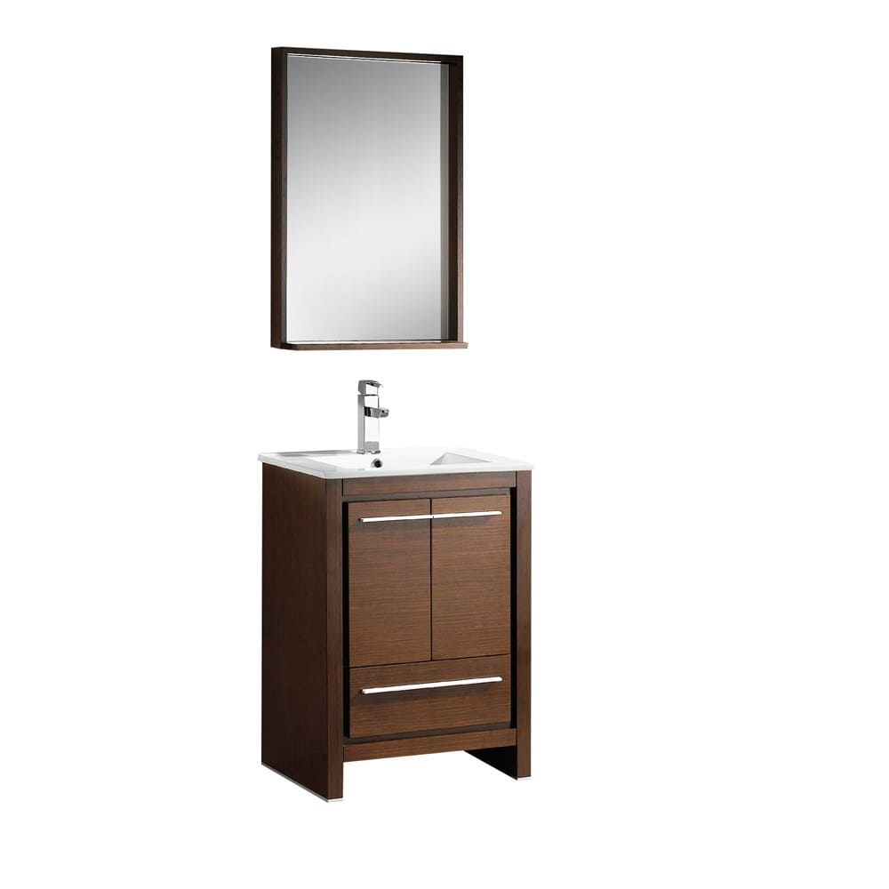Fresca Allier 24-inch Wenge Brown Modern Bathroom Vanity with Mirror