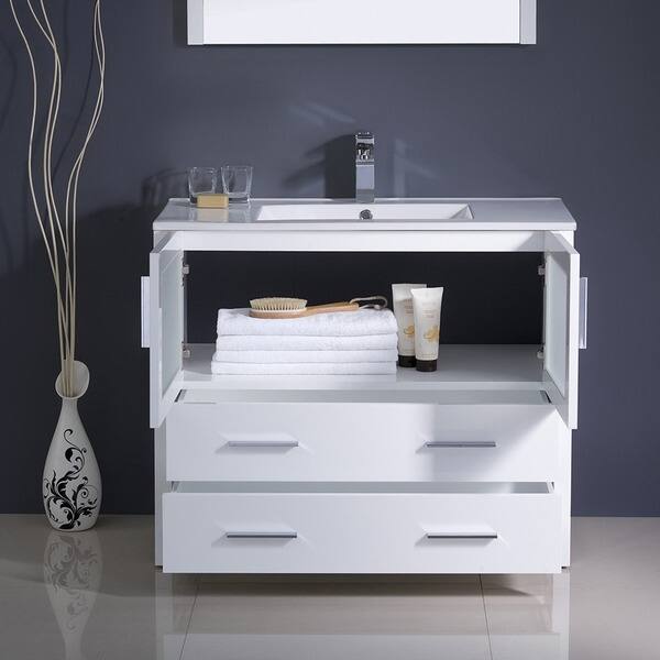 Fresca Torino 36 Inch White Modern Bathroom Vanity With Fresca Torino 36 Inch White Modern Bathroom Vanity With