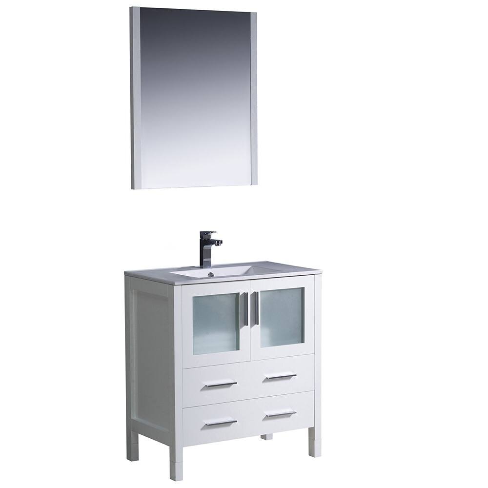 Fresca Torino 30-inch White Modern Bathroom Vanity with Undermount Sink