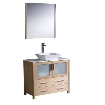 Fresca Torino 36-inch Light Oak Modern Bathroom Vanity with Vessel Sink