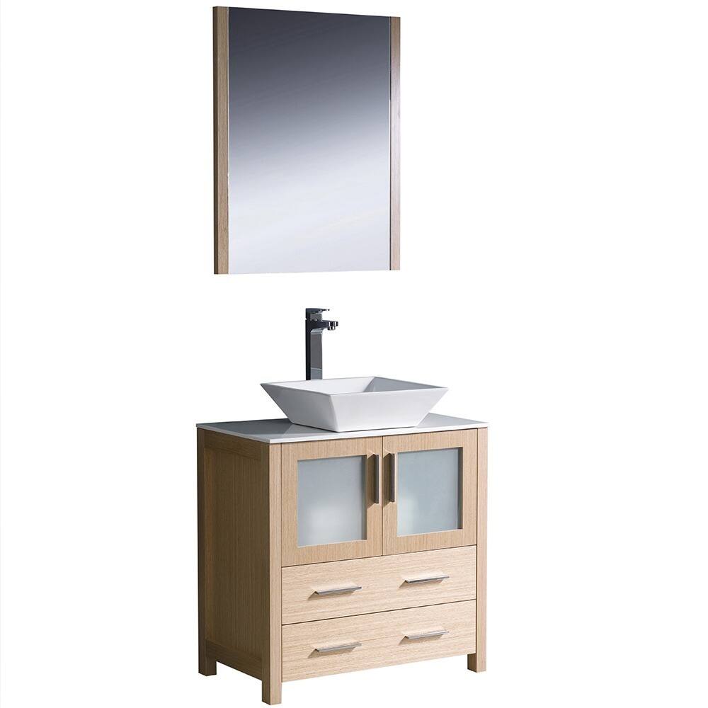 Fresca Torino 30-inch Light Oak Modern Bathroom Vanity with Vessel Sink