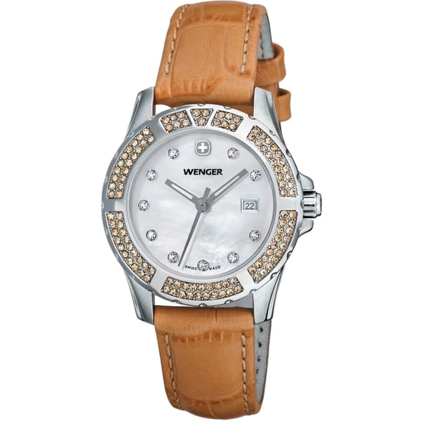 Wenger Women's Sport Elegance Peach Leather Watch Wenger Women's Wenger Watches