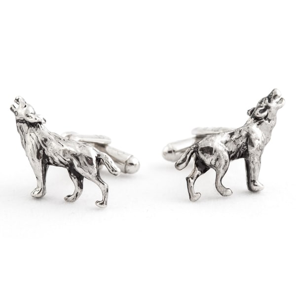 Cuff Daddy Silvertone Howling Wolf Cuff Links Cuff Daddy Cuff Links