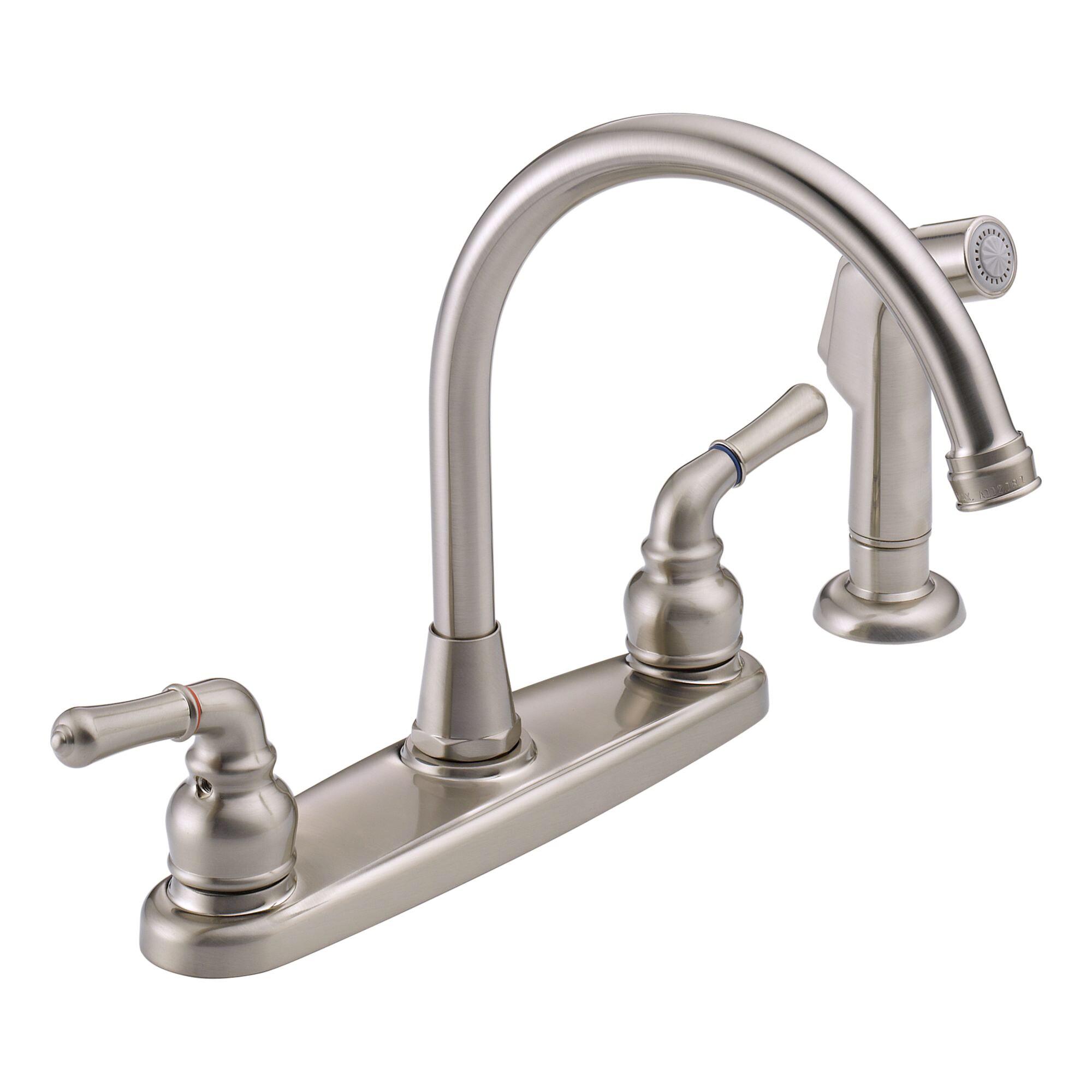 Shop Peerless Was01xns Two Handle Satin Nickel Kitchen Faucet