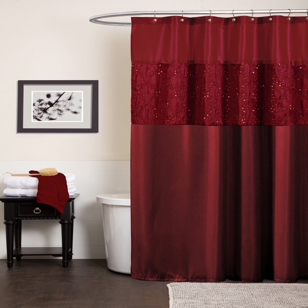 Maroon shower deals curtain set