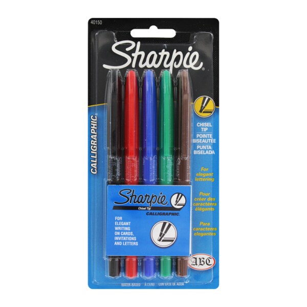 Shop Sharpie Chisel Tip Calligraphic Markers (Pack of 5) Free