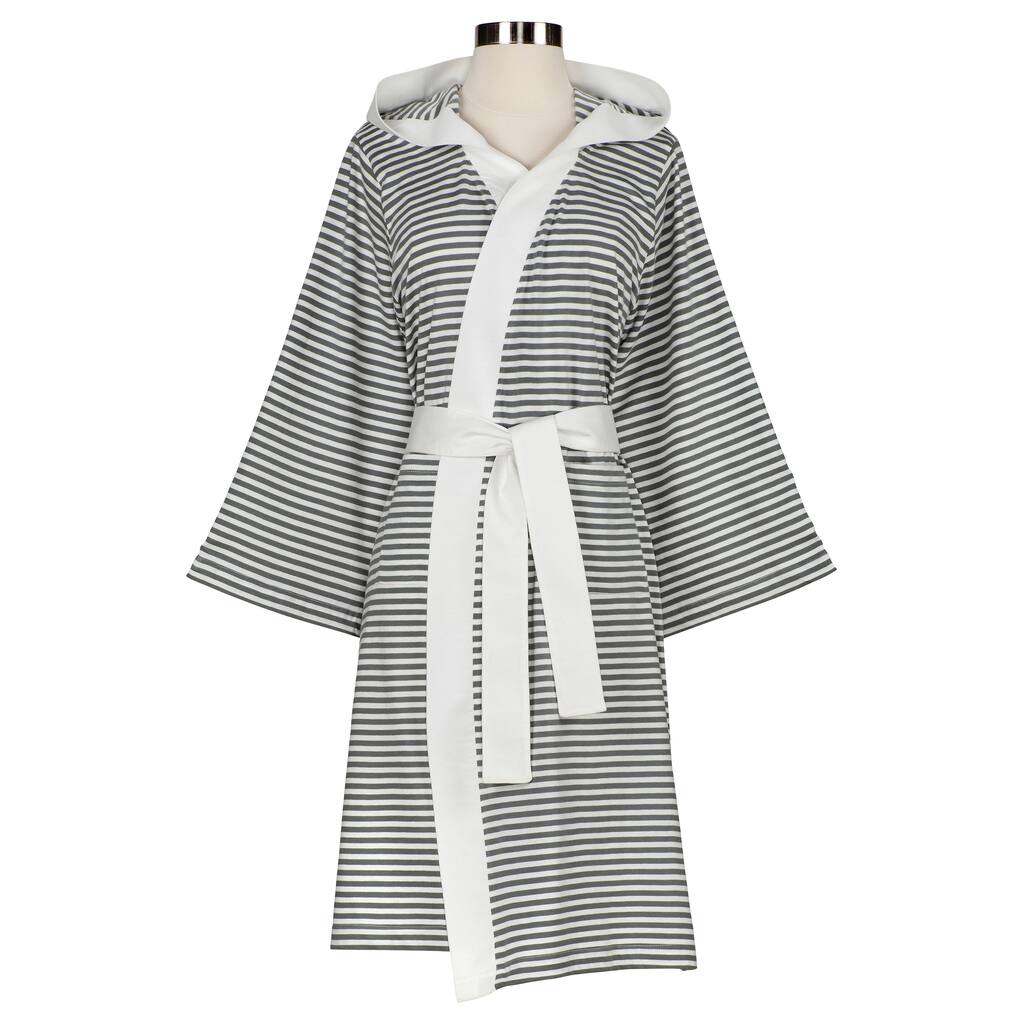 Women's Organic Cotton Stripe Bath Robe