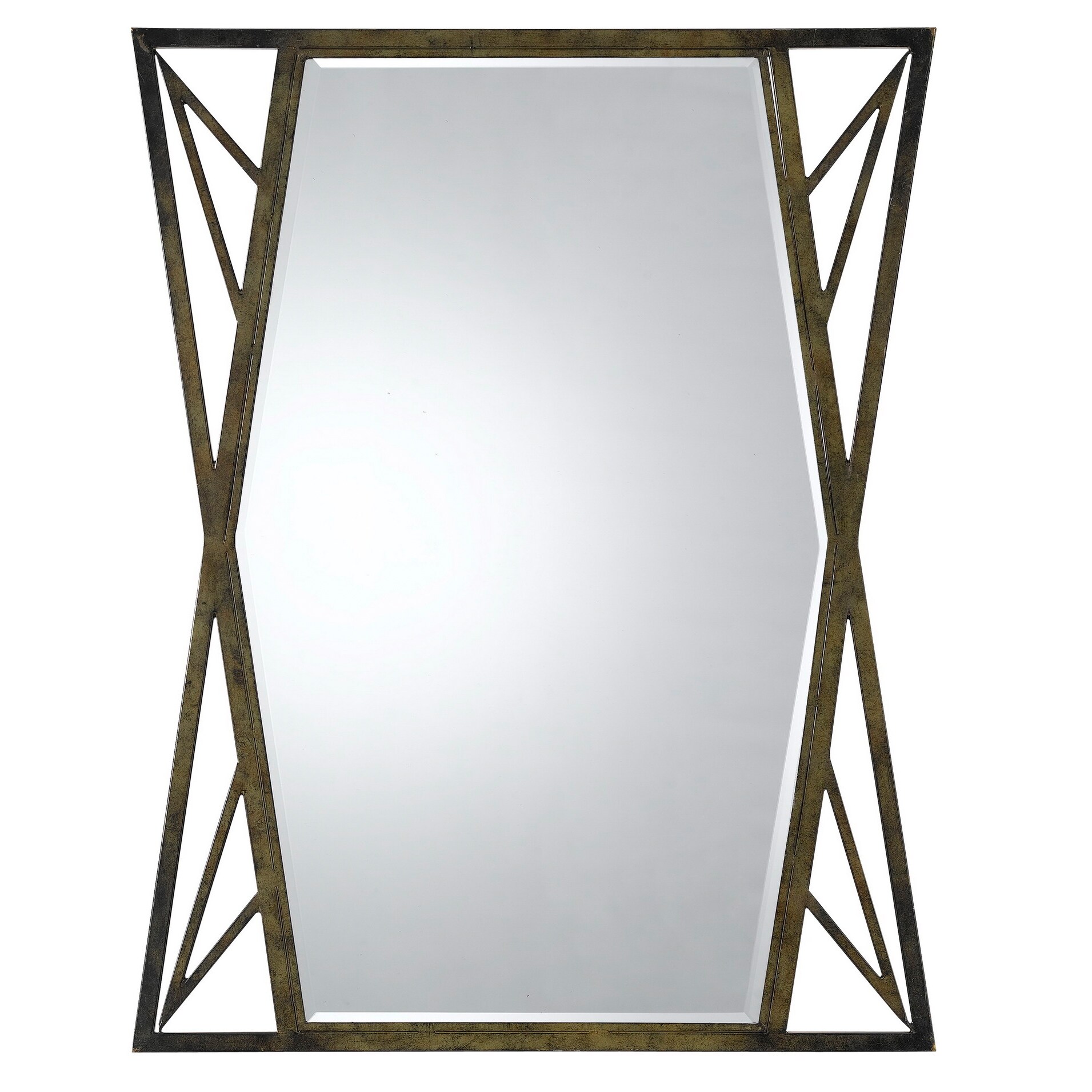 Cal Lighting Pavia Metal Beveled Glass Mirror (Dark bronzeMaterials Metal/ beveled glassTransitional designDimensions 32 inches high x 25 inches wide x 1 inch deep )