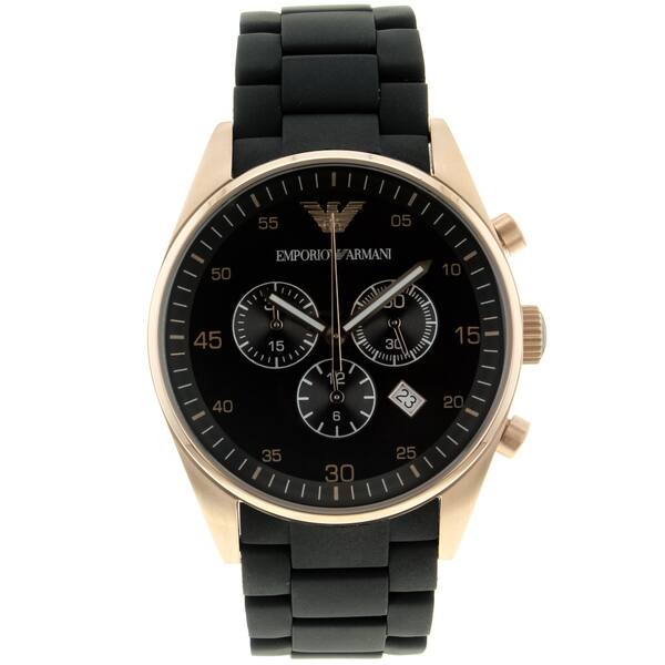 Armani Men's 'Sport' Silicone/ Steel Watch - Overstock - 7458825