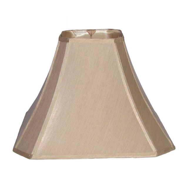 Crown Lighting French Beige Cut Corner Silk Square Lampshade