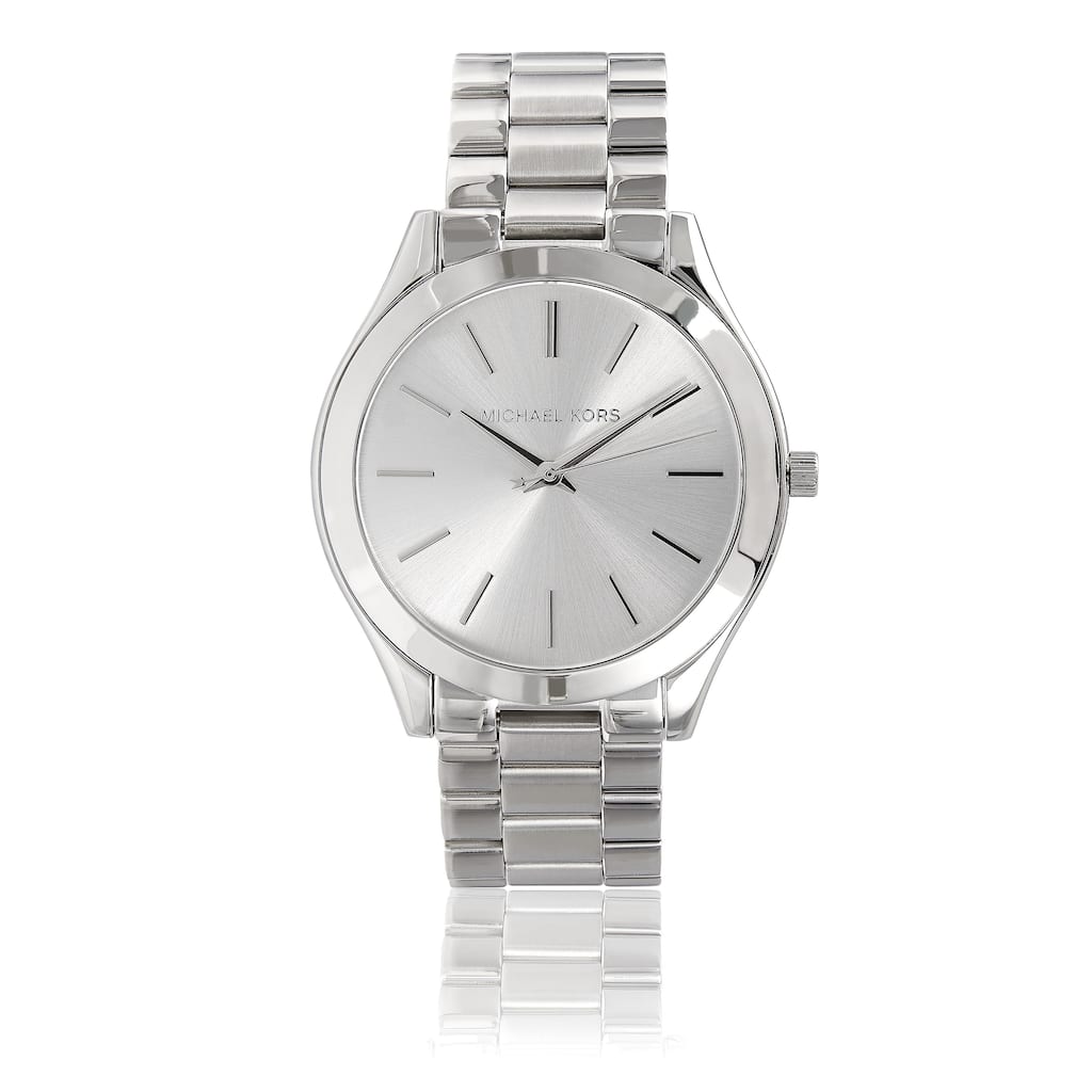 Michael Kors Women's MK3178 Stainless Steel 'Runway' Watch - Silver