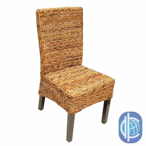 International Caravan Cebu Twisted Abaca High Back Chairs (Set of 2