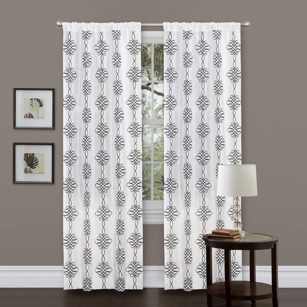 Lush Decor Isabella 84-inch White Curtain Panel