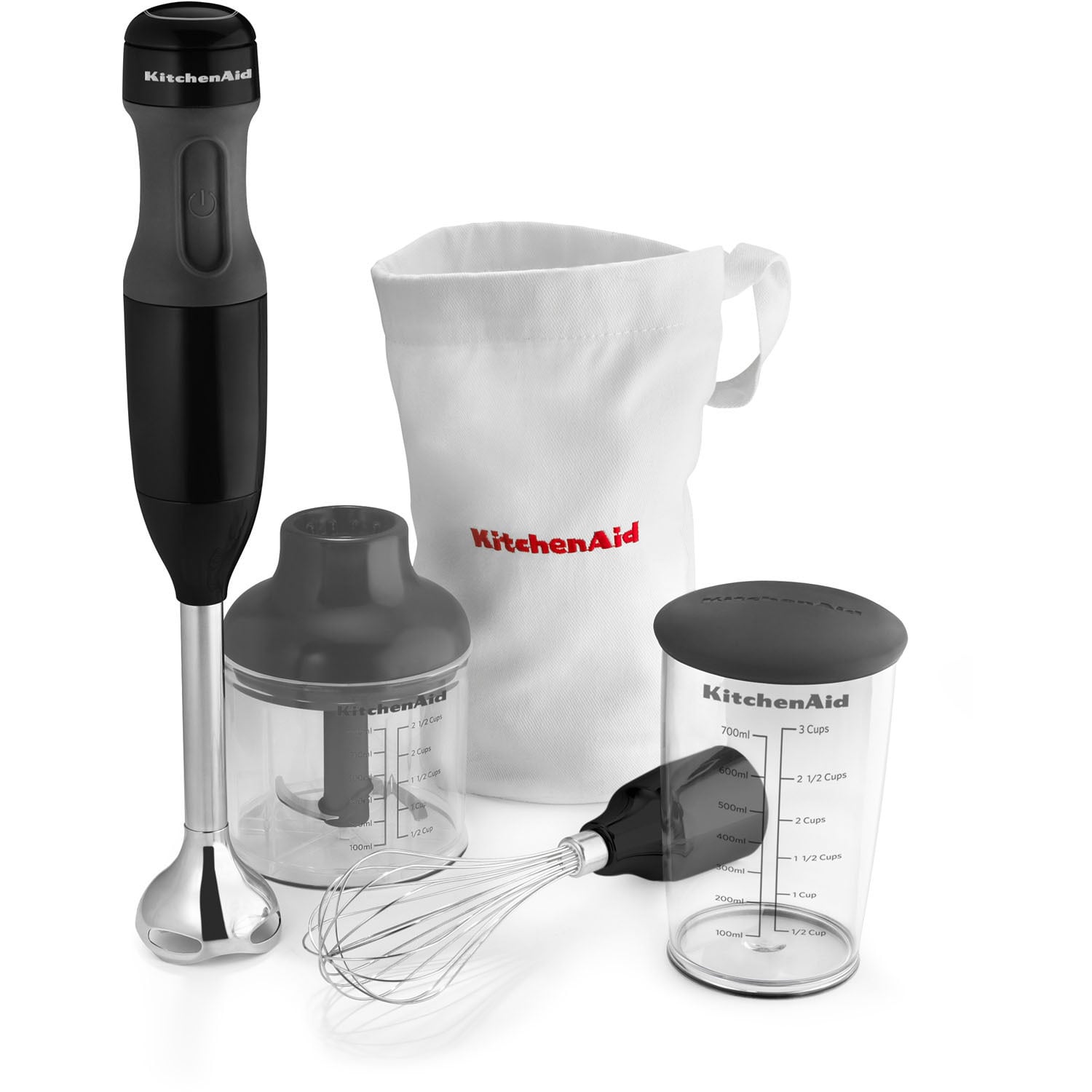 KitchenAid Cordless Variable-Speed Immersion Blender in Onyx Black with  Whisk and Blending Jar - Bed Bath & Beyond - 36009307