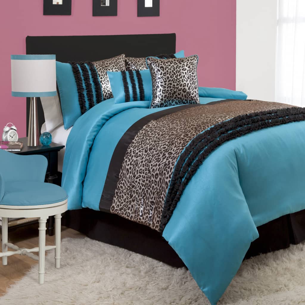 Lush Decor Kenya Black/Blue 6-piece Comforter Set