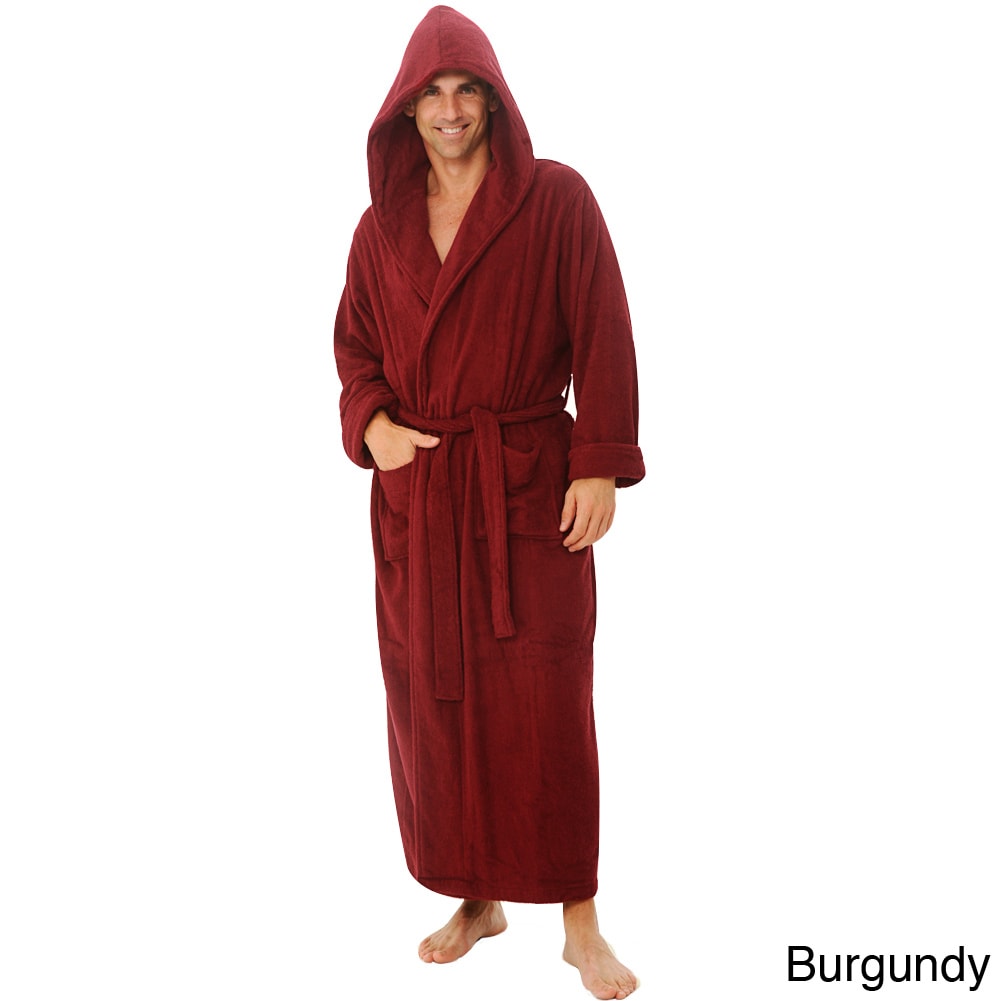  Alexander Del Rossa Mens Robe, Plush Fleece Hooded