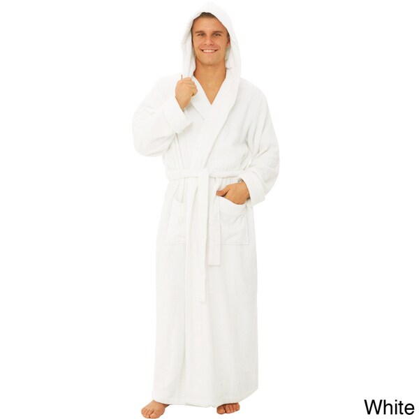 Unisex Hooded Bath Robe in White Sizes XL 2XL 3XL