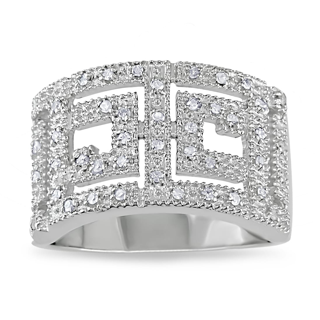 Miadora Sterling Silver 1/5ct TDW Geometric Diamond Ring MSRP $209.79