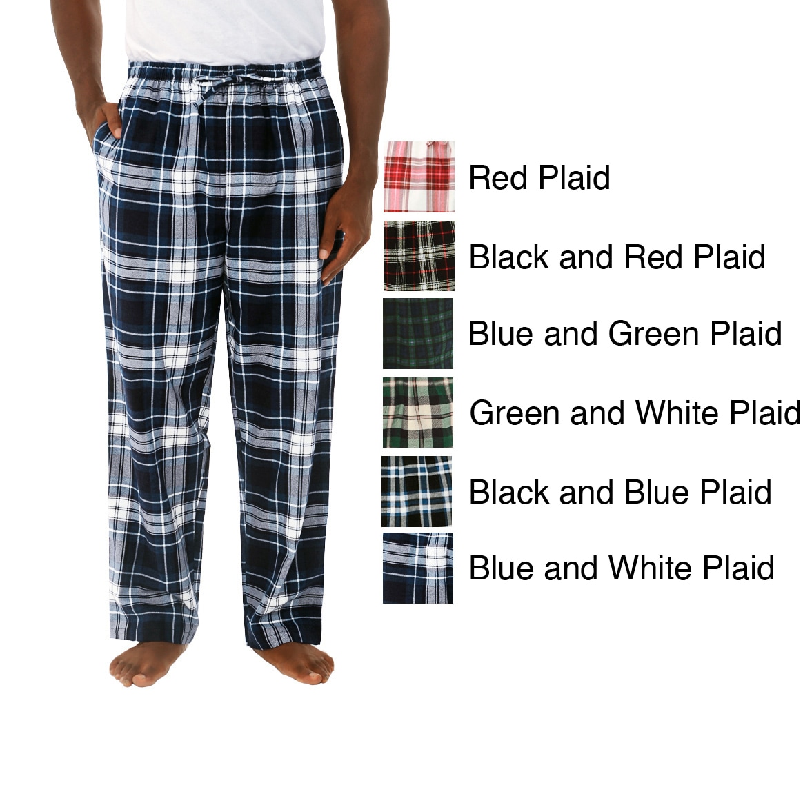 mens black and red plaid pajama pants
